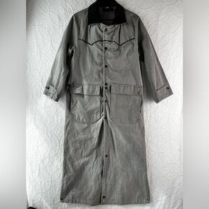Vintage Kyta Make Co Western Duster Men S Small Cowboy Coat Riding Canvas Jacket